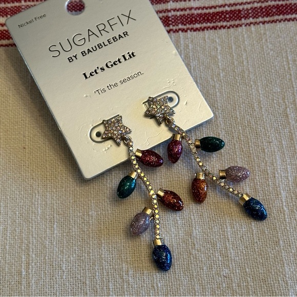 SUGARFIX BubbleBar NEW Let’s Get Lit Christmas Lights Retro Sparkly Earrings 🎄 - Picture 4 of 5